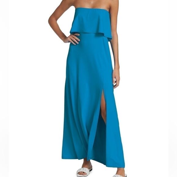 Susana Monaco Strapless Maxi Dress in Sea S - Picture 1 of 6
